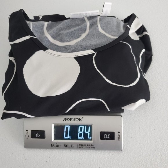 Susan Graver Womens Liquid Knit Blouse Size L Asymmetrical Hem 3/4 Sleeve Black - Picture 9 of 9